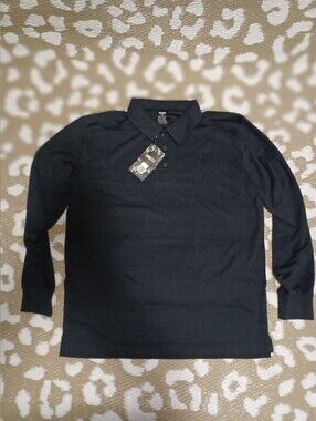 Men's Navy Long-Sleeve Polo Shirt